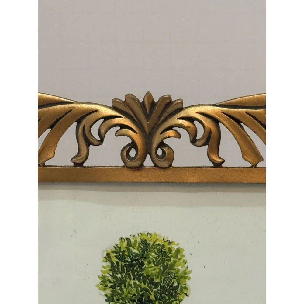 Vintage Renderings Ornate Hollywood Regency Style Gold Metal Picture Photo Frame